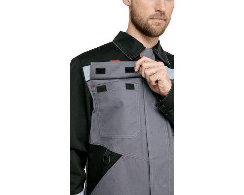 Костюм мужской рабочий летний "Гудзон" NEW с пк серый-черный